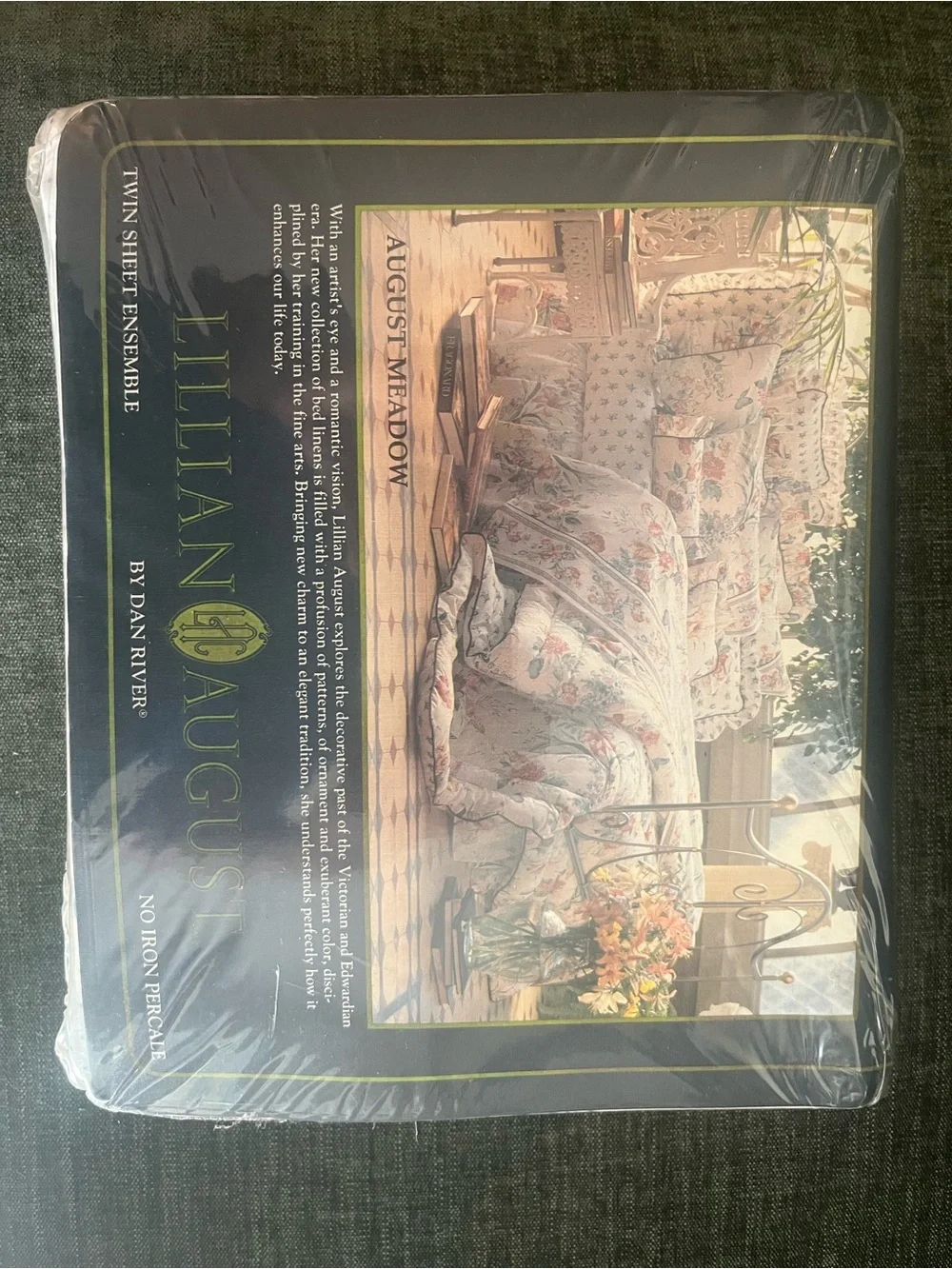 Lillian August Collection Floral Twin Sheet Set - Cream with Multicolor Floral
